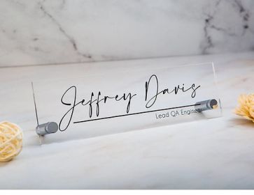 Acrylic Desk Name Plates with Standoffs