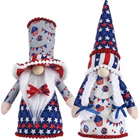 4th of July Gnomes Decorations for Home - 2 Pcs Handmade