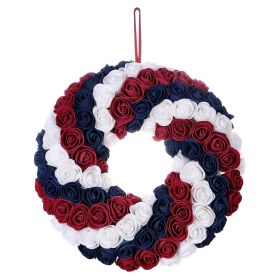 Independence Day Wreath Artificial Blue White Red Flower