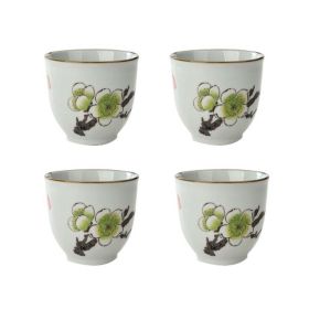 Japanese Style Plum Flower Ceramic Teacups