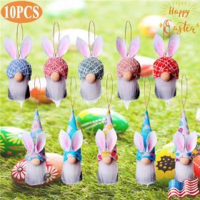 10Pcs Easter Hanging Bunny Gnomes Colorful Spring Bunny