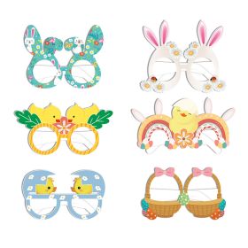 6pcs Easter Bunny Chicken Flower Basket Party Paper Glasses