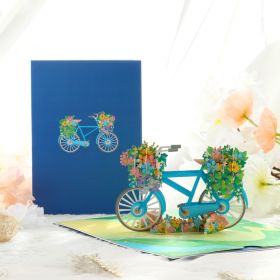 3D Pop Up Card Bicycle With Flower Occasion Greeting Card