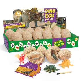 12 PCS Dinosaur Eggs - Dino Egg Dig Kit Dinosaur Toys for Kids