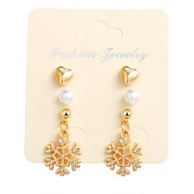 European  American New Diamond Snowflake Earrings, XMAS gift.