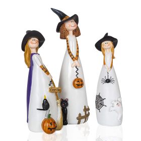 Halloween Witch Decorations Figurines, Classic Witches Hats, Cat And Pumpkins