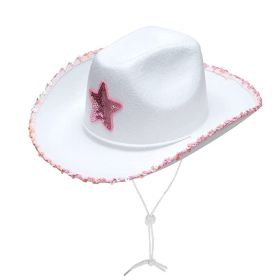 Cowgirl Hat Cowboy Hat with Pink Sequin Stars Halloween