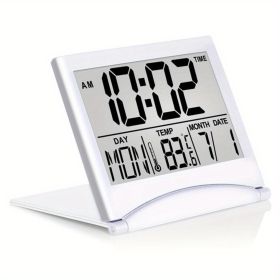 1pc, Foldable Digital Alarm Clock with Calendar