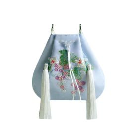 Blue Hanfu Crossbody Bag Embroidery Handbag Chinese