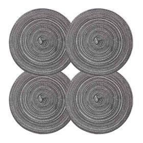 4 Pcs Tea Time Round Braided Table Mats Dining Kitchen Linen Table Mats