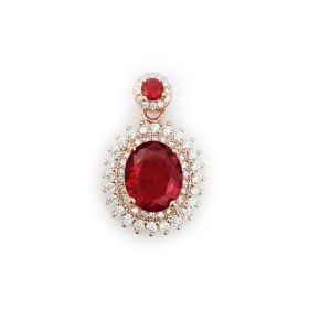 Luxury Red Crystal  Pendant for Womens Girls Necklace