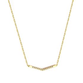 Womens Versatile Gold Diamond Necklace Stainless Steel Pendant Jewelry Gifts