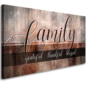 Canvas Wall Art for Living Room|Family Grateful Thankful Blessed