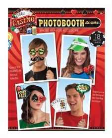 Casino Photo Booth Prop Kit 18 Pieces