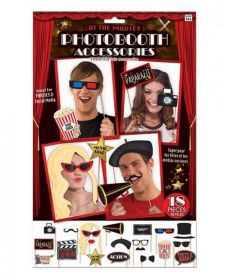 At The Movies Photo Booth Prop Kit 18 Pieces