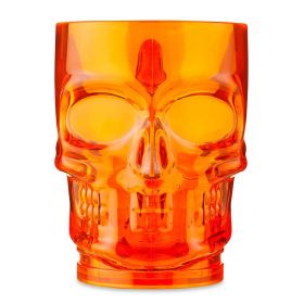 Halloween 19 oz Skull Beer Mug, Orange, Plastic, Partyware