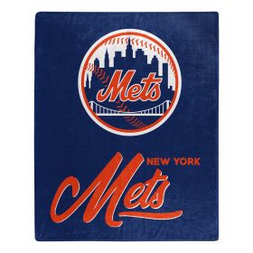 Mets OFFICIAL MLB "Signature" Raschel Throw Blanket