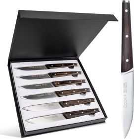 Cookit 6Pcs Steak Knife Set Serrated Stainless Steel Utility