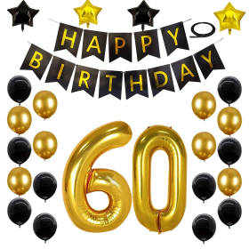 60th Birthday Decorations Kit, Large Number Balloons