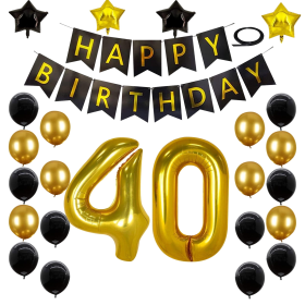 40th Birthday Decorations Kit, Large Number 40 Balloons