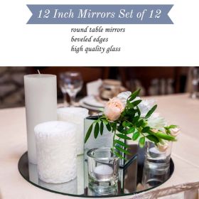 12 Inch Round Mirror Candle Plate