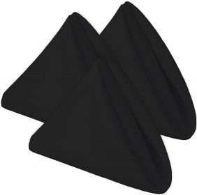 24 Pack Black 100% Polyester Table Napkins