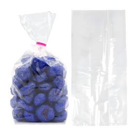 100 Pack of Clear Side Gusseted Plastic Bags for Gifts