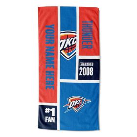 NBA Colorblock Personalized  Towel - Oklahoma City Thunder