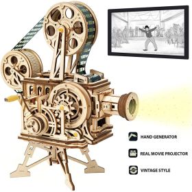 Robotime ROKR Hand Crank Projector Classic Film Vitascope 3D