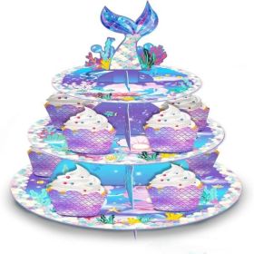 Mermaid Cake Stand Dessert Table Display Set Serving Tray