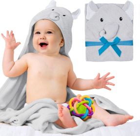 Kids Hooded Towel with Elephant Face. Large Child Blanket