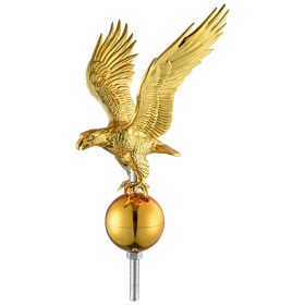 Flagpole 14" Eagle Topper Gold Finial Ornament for 20/25/30Ft Telescopic Pole