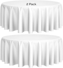 White Round Tablecloths 90 Inch