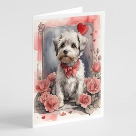 Dandie Dinmont Terrier Valentine Roses Greeting Cards