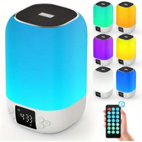 Bluetooth Speaker with Night Light, Alarm Clock