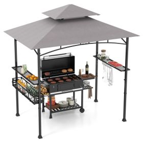 Outdoor Grill Gazebo with 2 Side Shelves and 20 Hooks