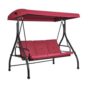 VEVOR 3-Seat Patio Swing Chair, Converting Canopy Swing