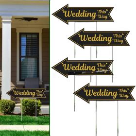 4 Pcs Wedding Sign For Ceremony and Reception