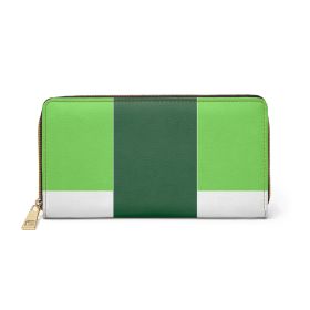 Irish Green Colorblock Womens Zipper Wallet Purse