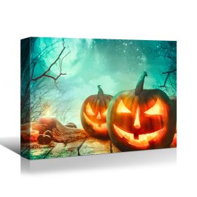 Framed Canvas Wall Art Decor Painting For Halloween,Scary Pumkin Jack