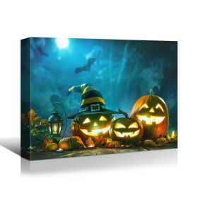 Framed Canvas Wall Art Decor Painting For Halloween, Wizard Hat Painting