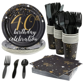 40th Birthday Party Supplies Set for Men, Women