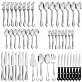 Walchoice 53-Piece Silverware Set with Serving Utensils