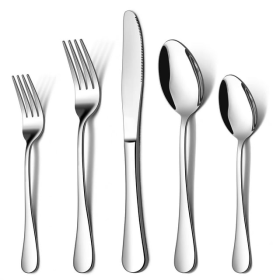 20 Piece Silverware Set, Stainless Steel Flatware Set