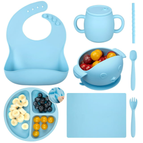 Sangdo Silicone Baby Feeding Set 7-Piece Baby Led Weaning