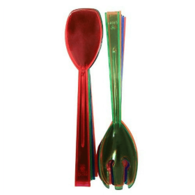 Hard Plastic Two-Piece Forks/Spoons Serving Utensil Set