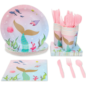 Mermaid Birthday Party Supplies, Dinnerware Set