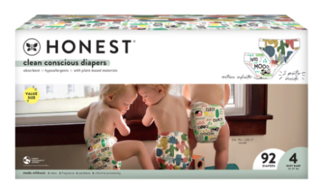 The Honest Company Clean Conscious Baby Diapers, Size 4