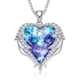 Crystal Necklaces Mothers Day Gifts Anniversary Birthday Gift (Color: Purple)