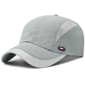 Quick-drying Mesh Baseball Cap - Breathable Sun Hat for Men (Color: Light Grey, size: Adjustable (56-60cm))